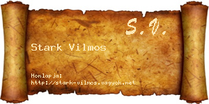 Stark Vilmos névjegykártya